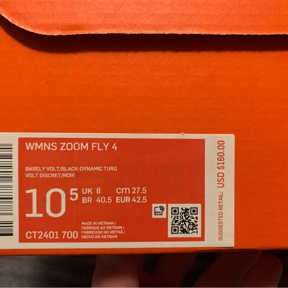 Nike zoom fly 4 barely volt mens 9 womens 10.5 - Picture 7 of 9